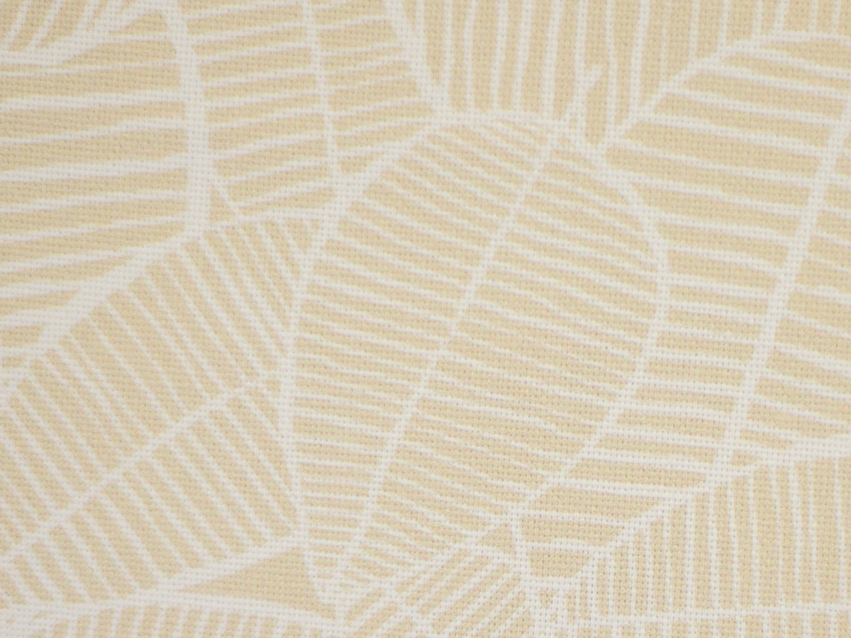 Canvas Stoff - Blätter hellbeige