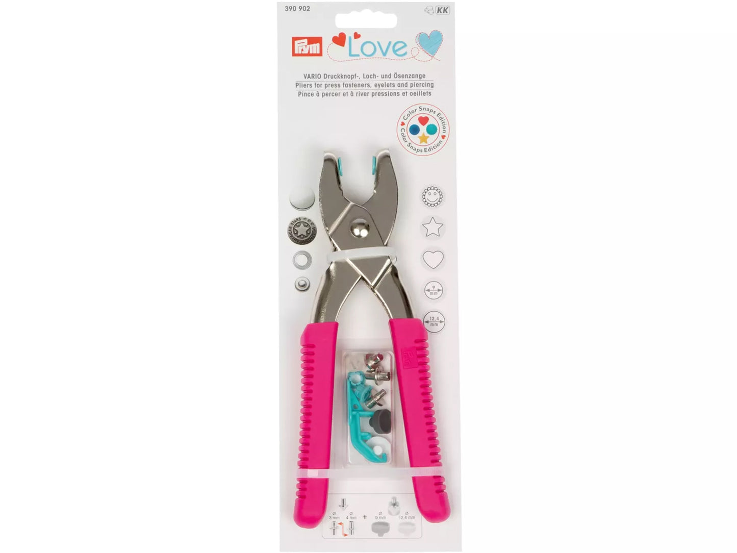 Prym VARIO Druckknopf und Ösenzange pink, vielseitiges Multitool für Druckknöpfe, Ösen, und Nieten.