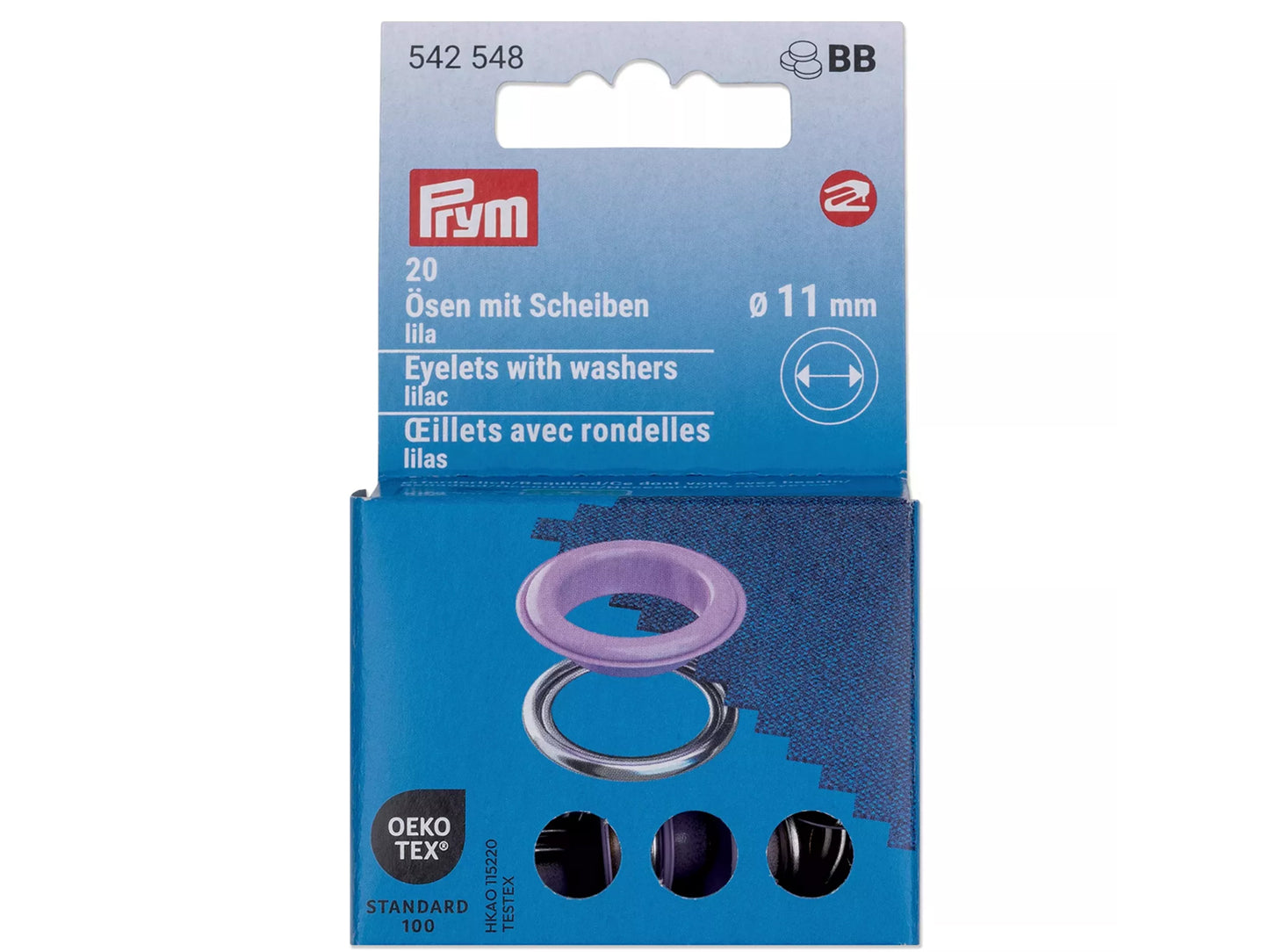 Prym - 20 Ösen mit Scheiben Ø 11 mm - lila