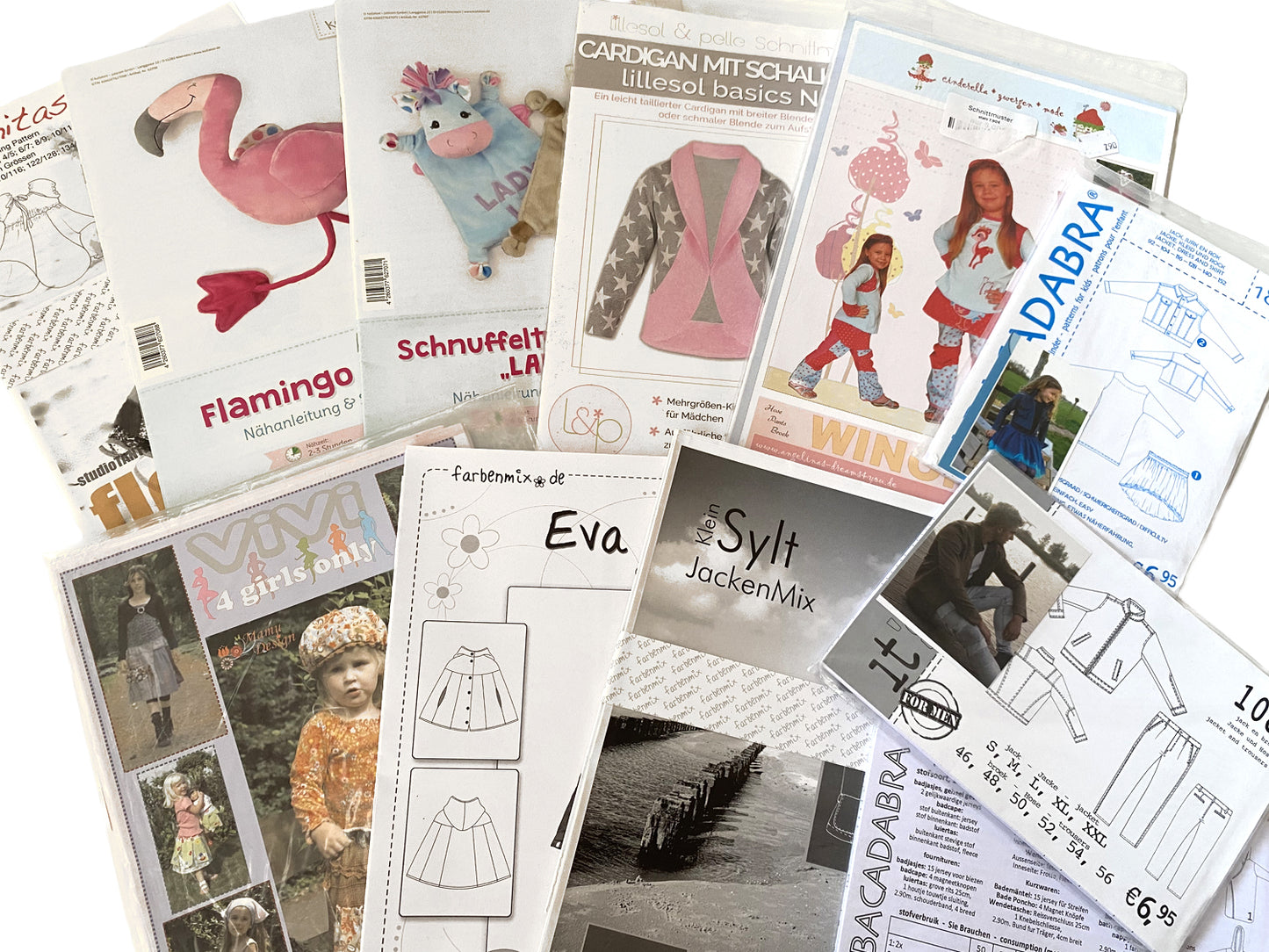 Überraschungs-Schnittmuster Geschenk: Verschiedene Schnittmuster für kreative Projekte, Beispiel für 15,- EUR Einkaufswert.