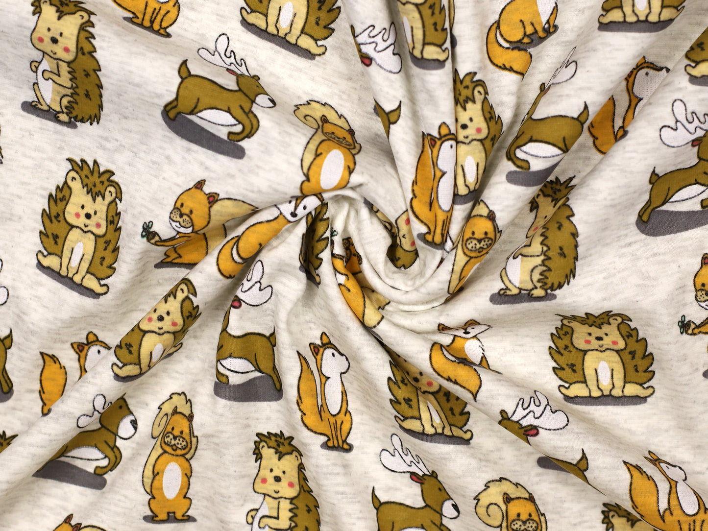 Alpine fleece - forest animals - natural mottled