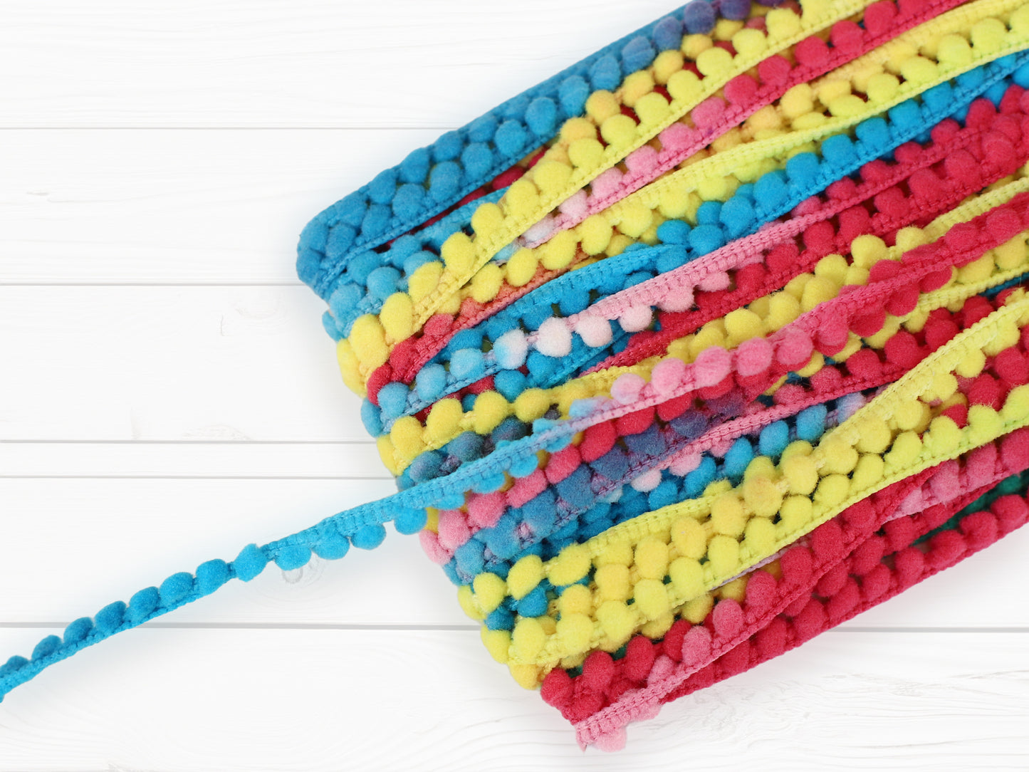 Mini - pompom trim - 10mm - black