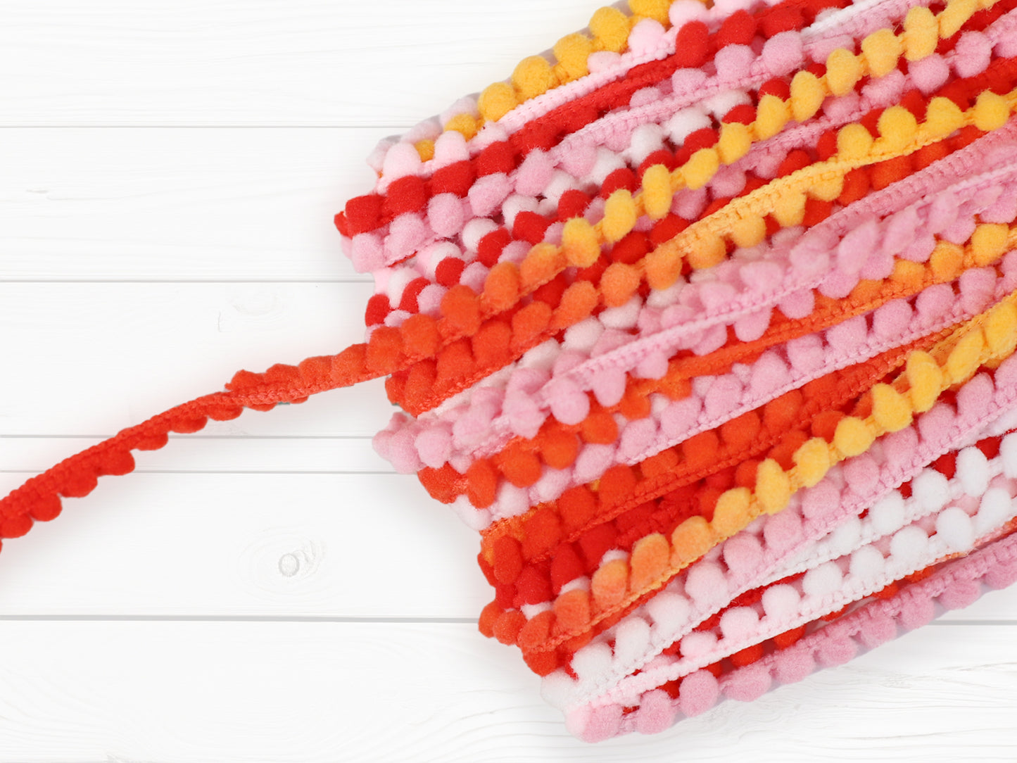 Mini - pompom trim - 10mm - black