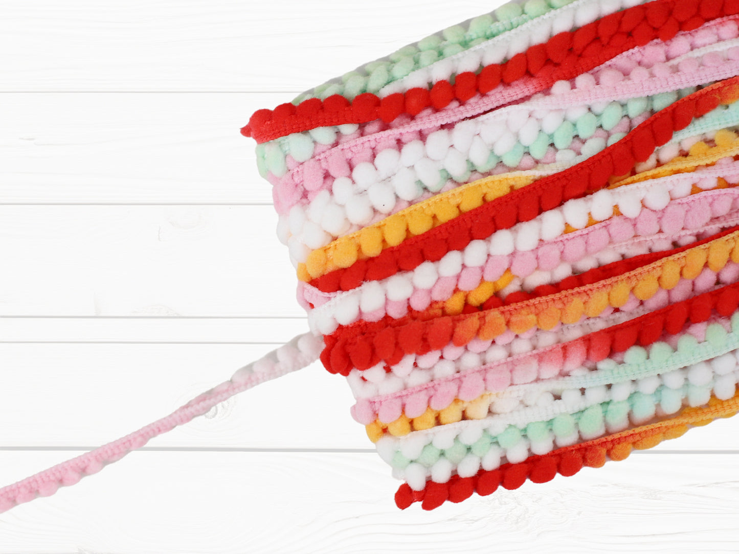 Mini - pompom trim - 10mm - black