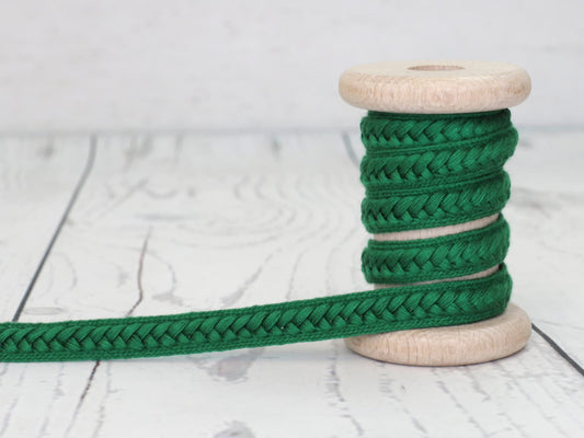 band-kordel-flachkordel-zopf-muster-gruen
