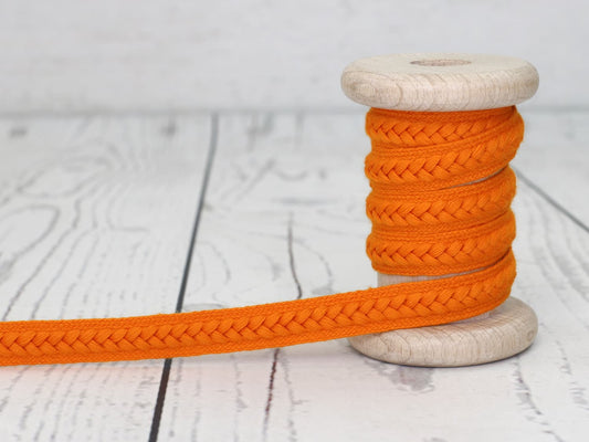 band-kordel-flachkordel-zopf-muster-orange