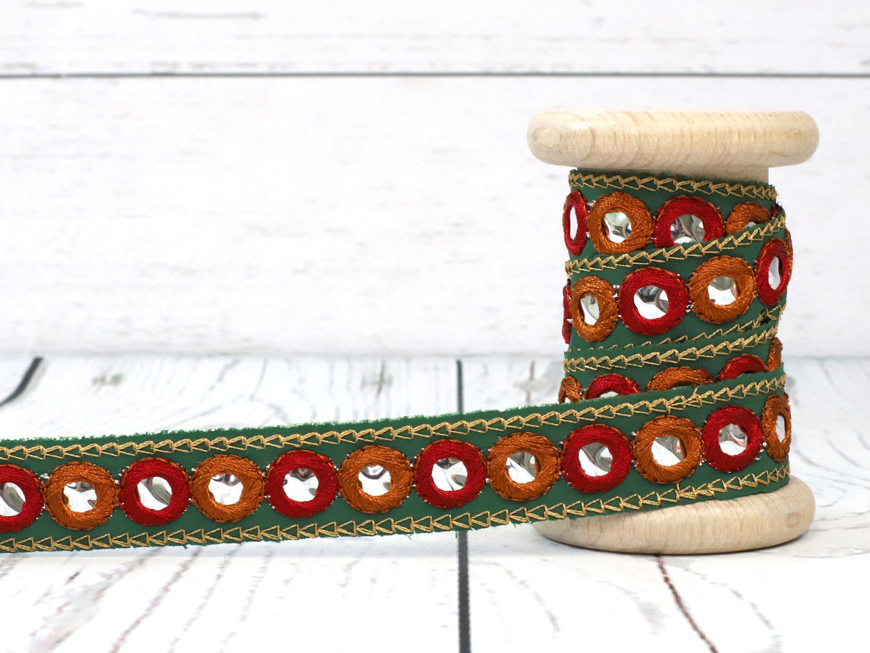 band-zierband-dekoband-spiegel-pailetten-gruen-rost-rot