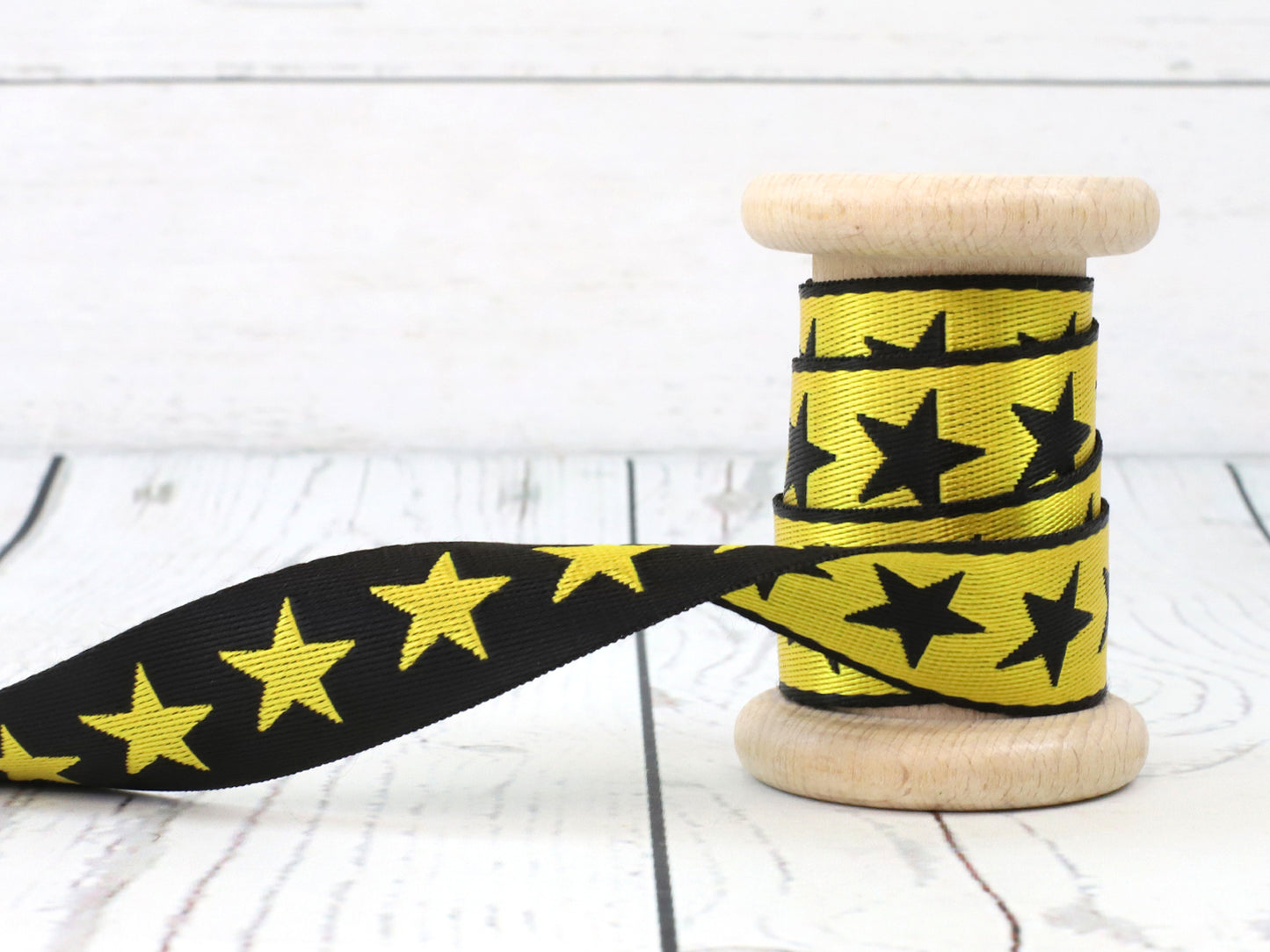 band-zierband-dekoband-sterne-gold-schwarz
