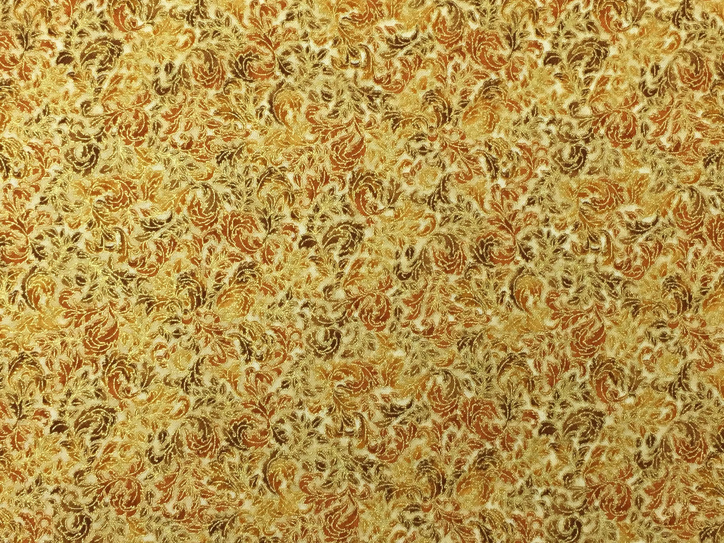 baumwolle-stoff-Golden-holiday-leaves