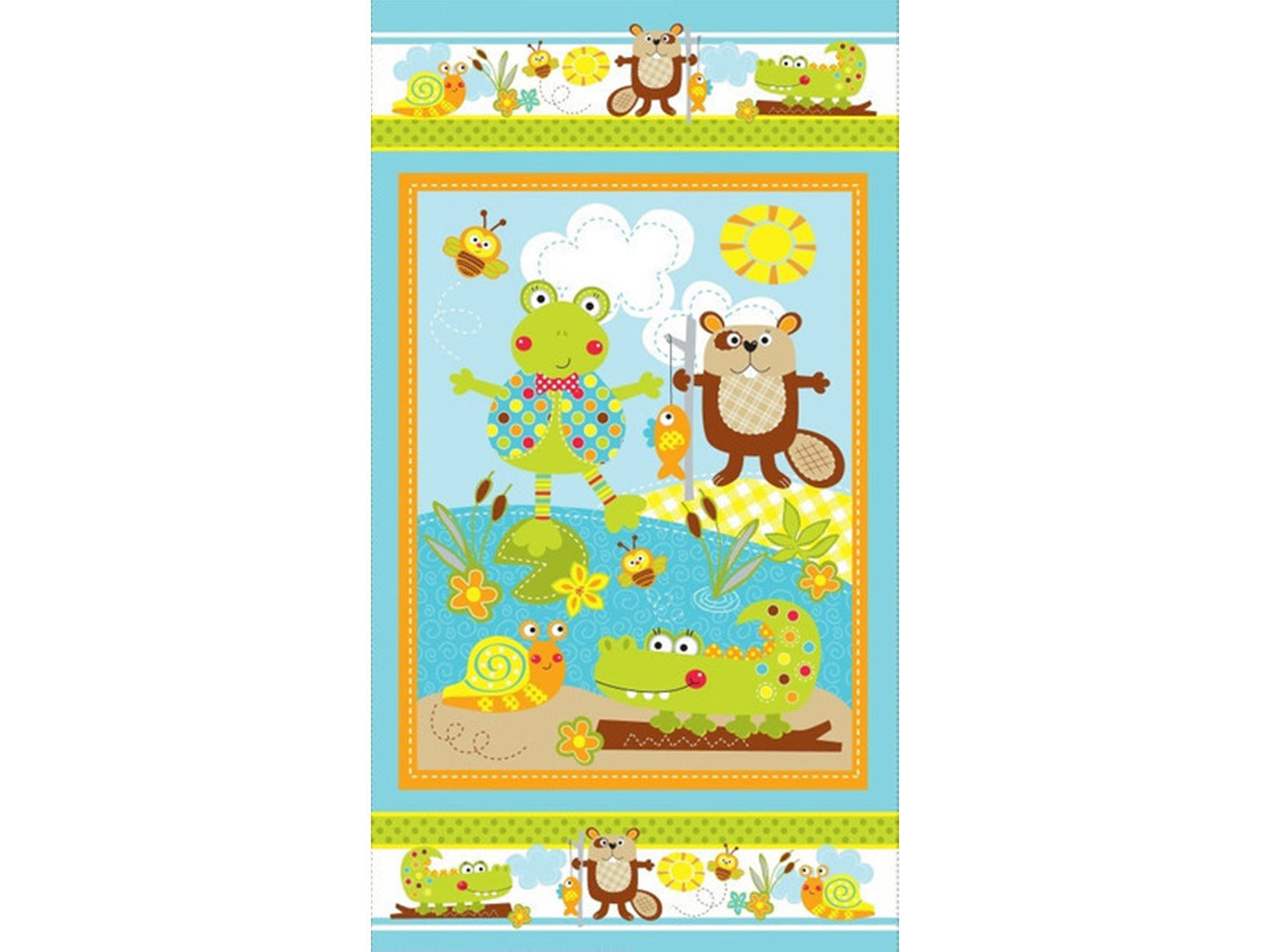 baumwolle-stoff-polka-dot-pond-panel