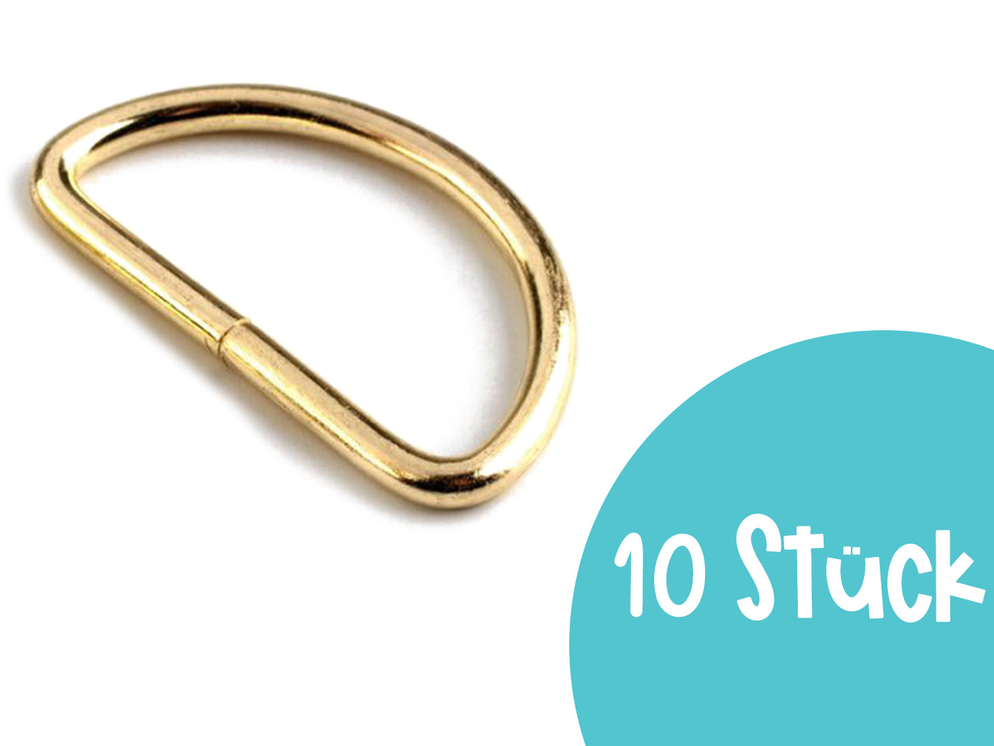 10 Stück - D-Ring 30mm - gold