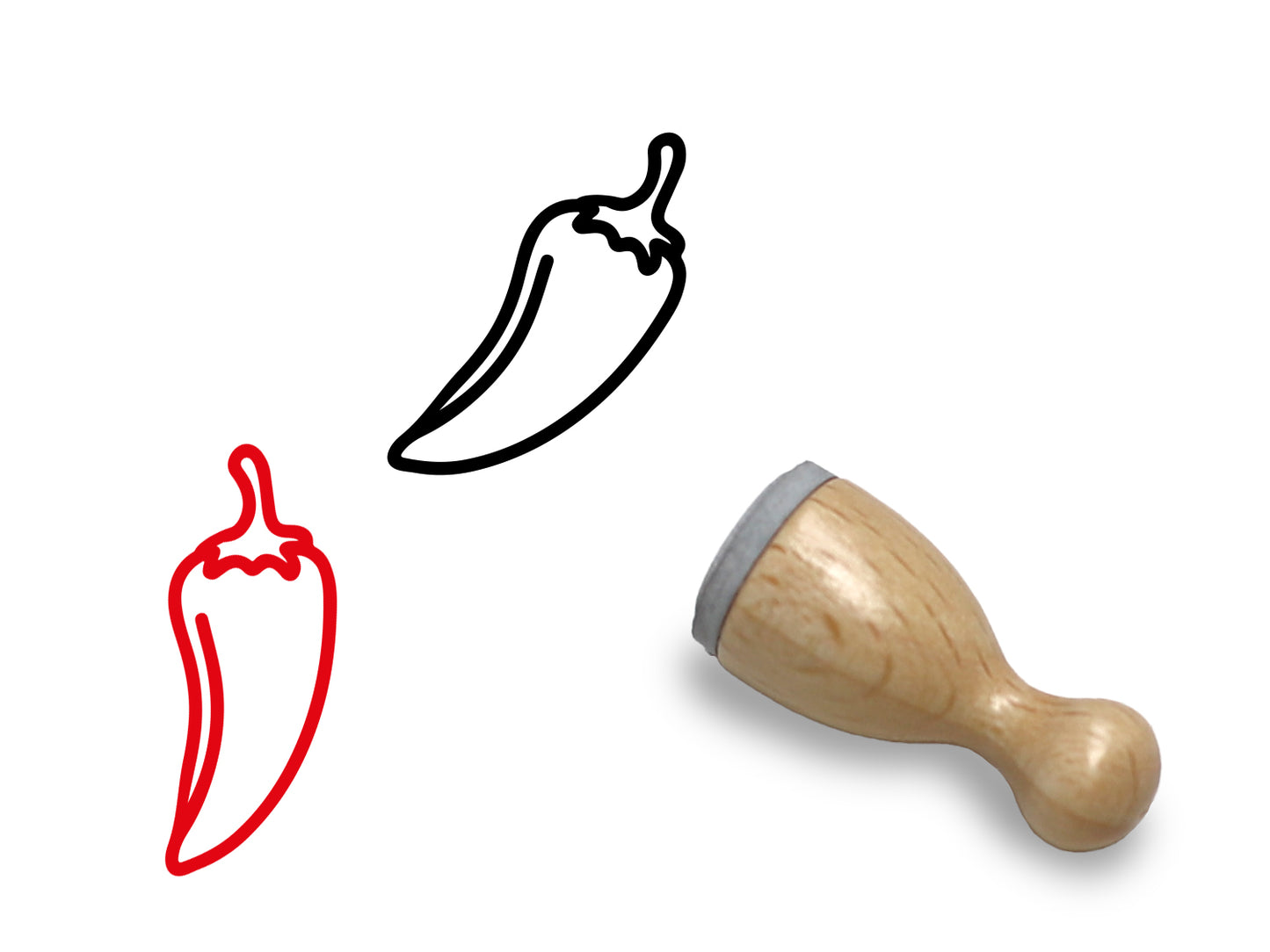 Mini Holzstempel - Chili