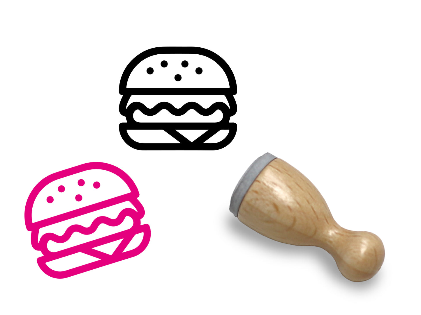Mini Holzstempel - Burger