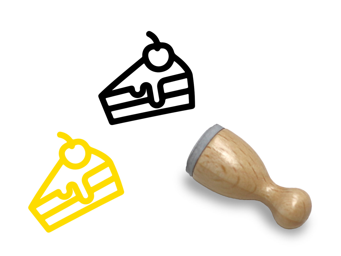 Mini Holzstempel - Kuchenstück