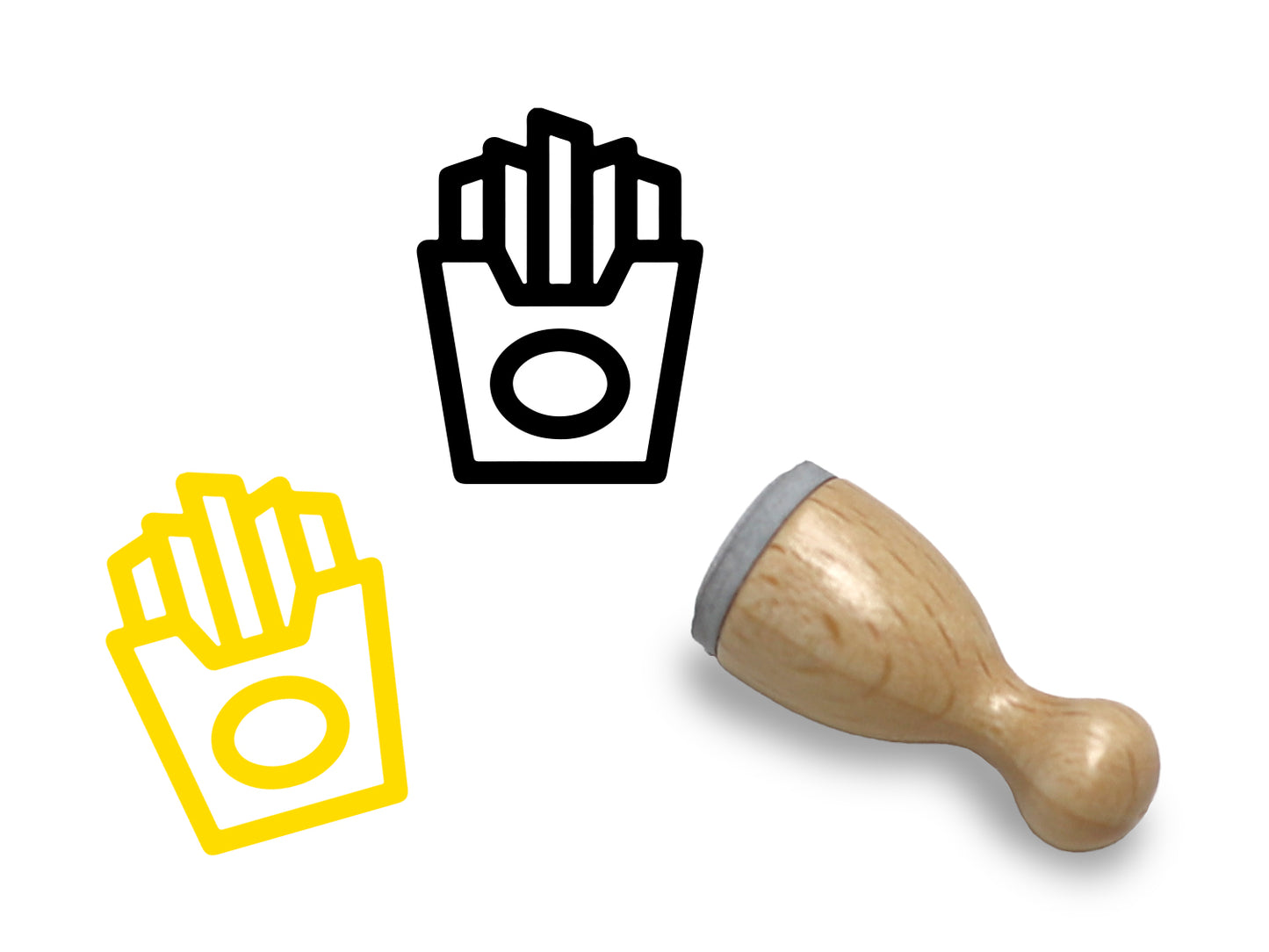 Mini Holzstempel - Pommes
