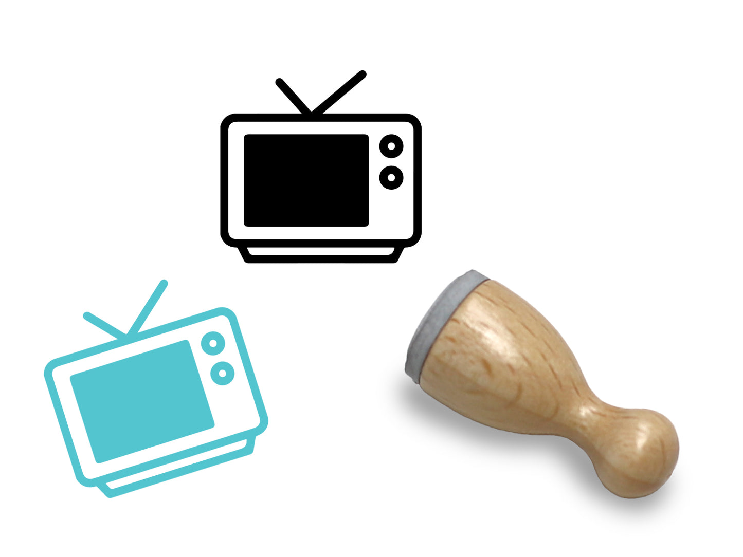 Mini Holzstempel - Fernseher