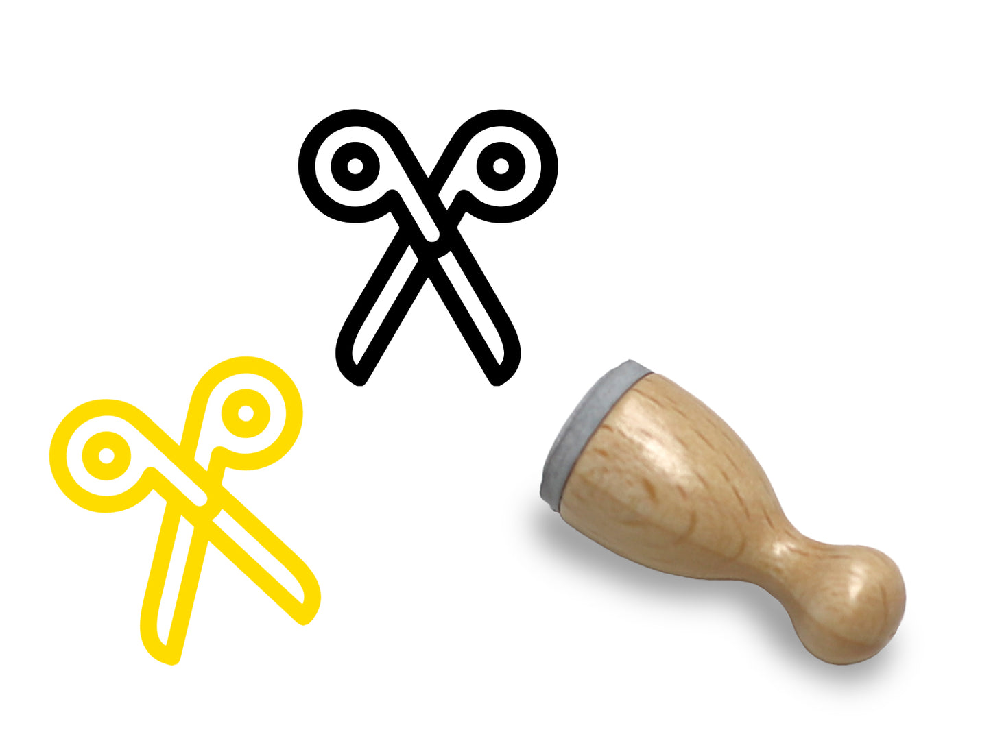 Mini Holzstempel - Schere