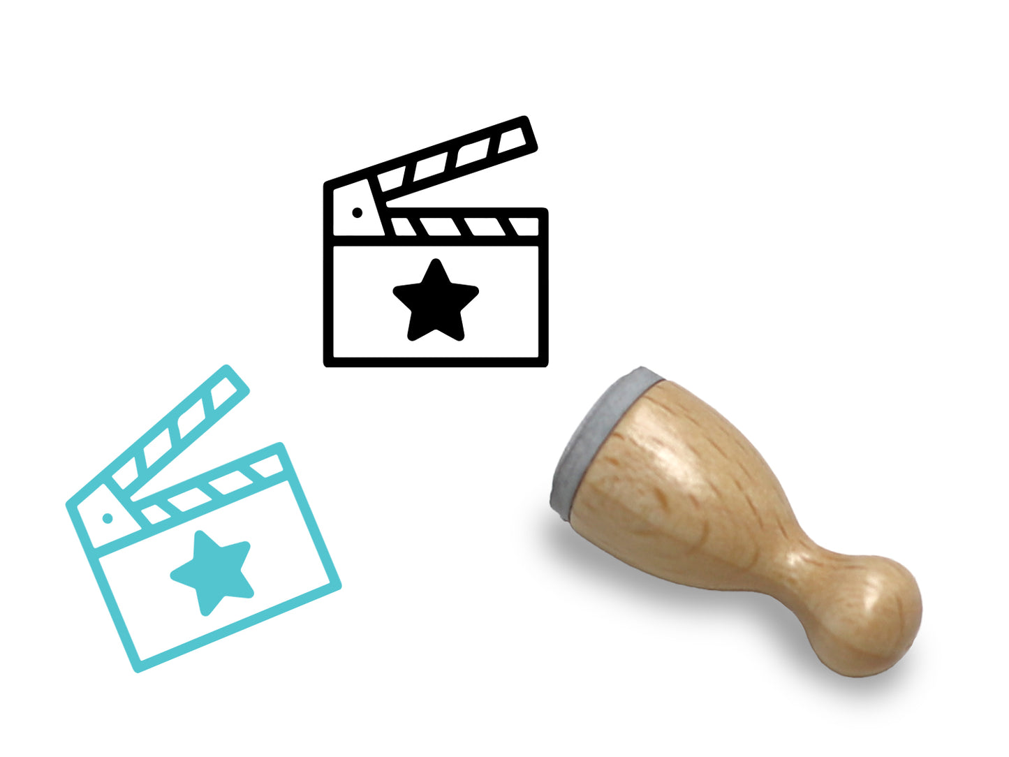 Mini Holzstempel - Filmklappe