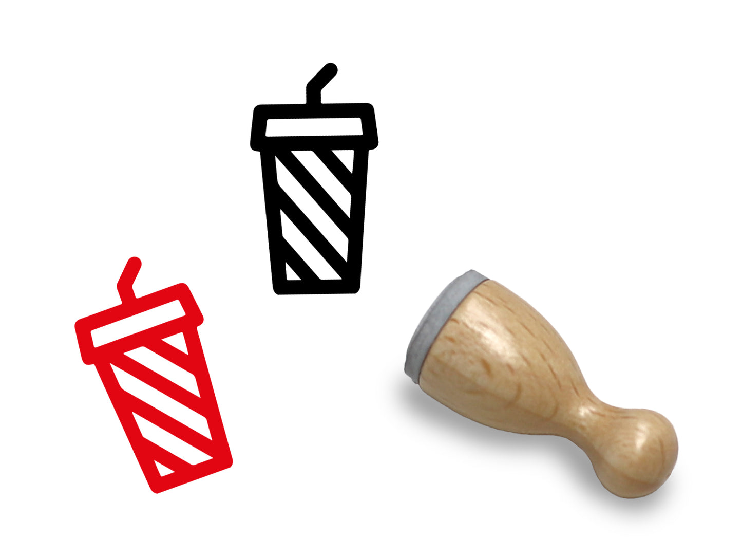 Mini Holzstempel - Getränkebecher