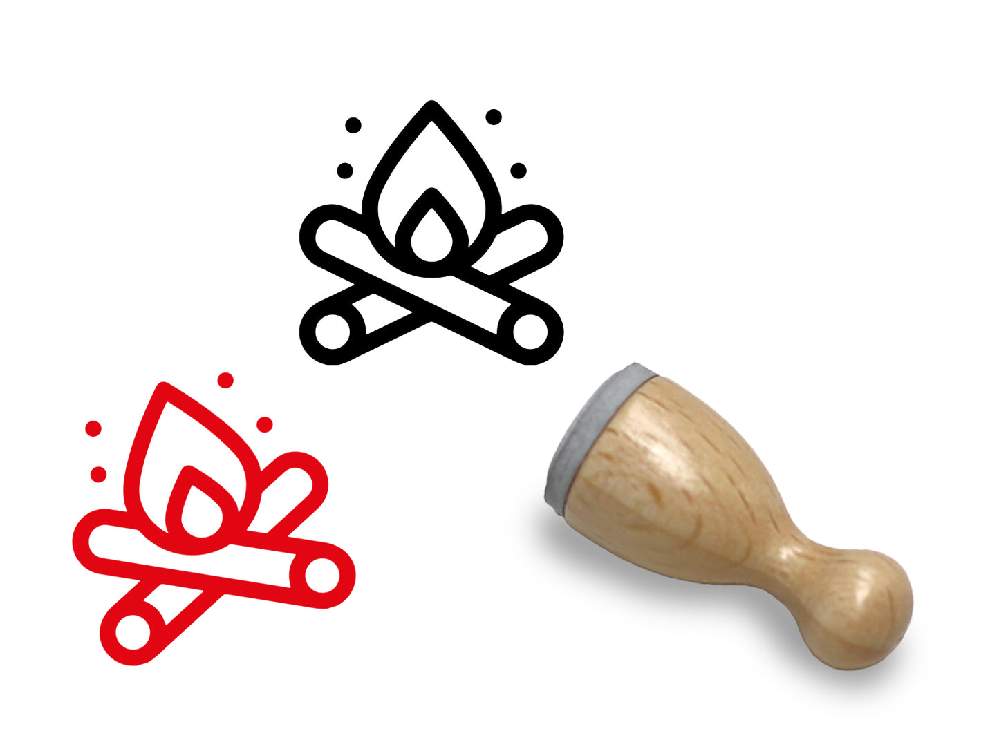 Mini Holzstempel - Lagerfeuer