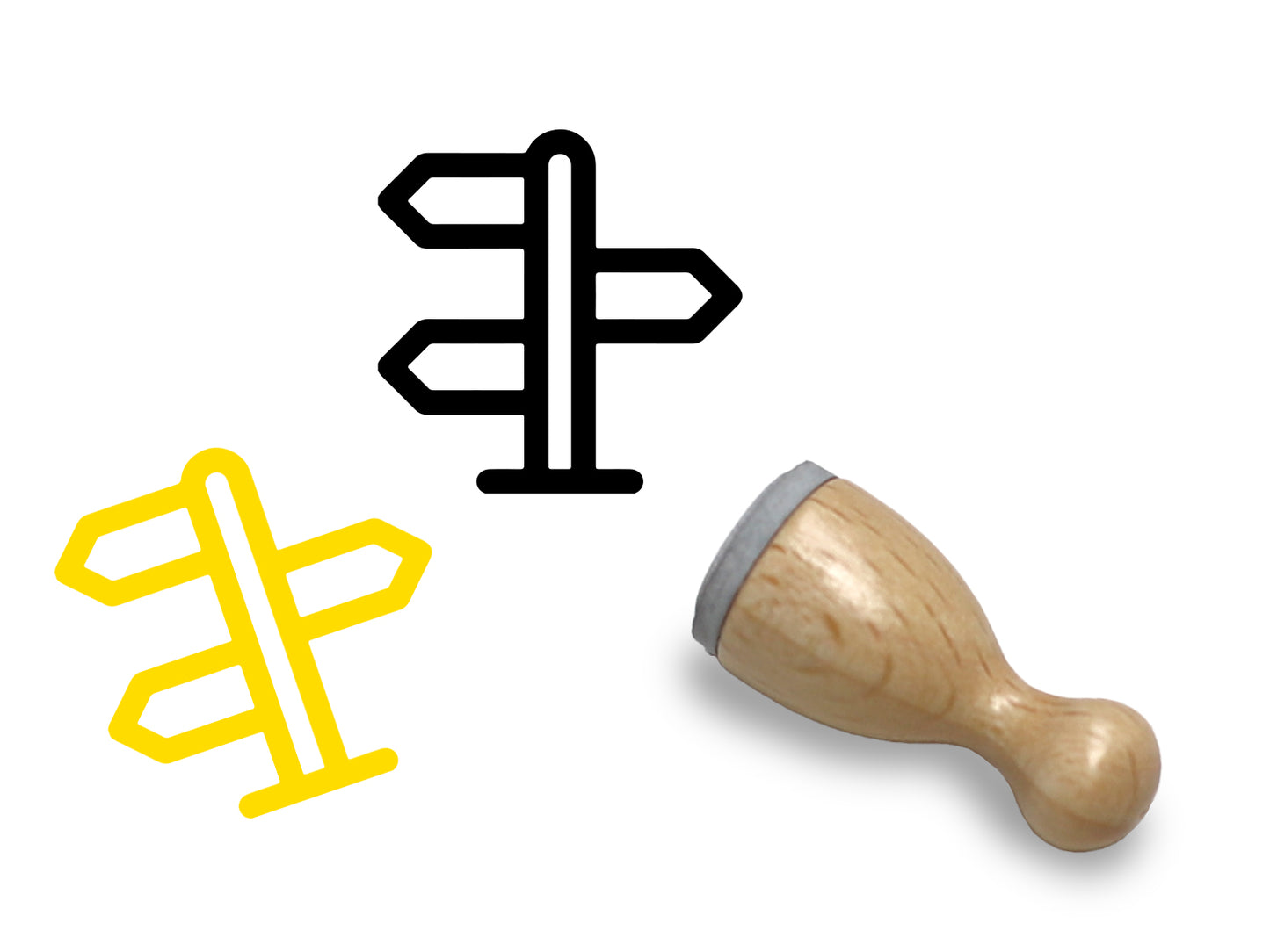 Mini Holzstempel - Wegweiser
