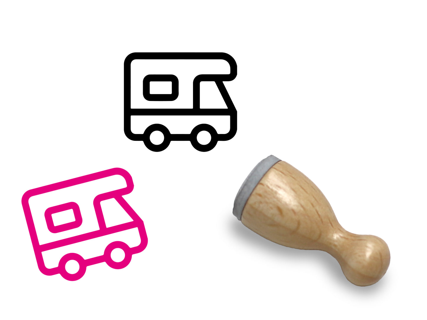 Mini Holzstempel - Wohnwagen