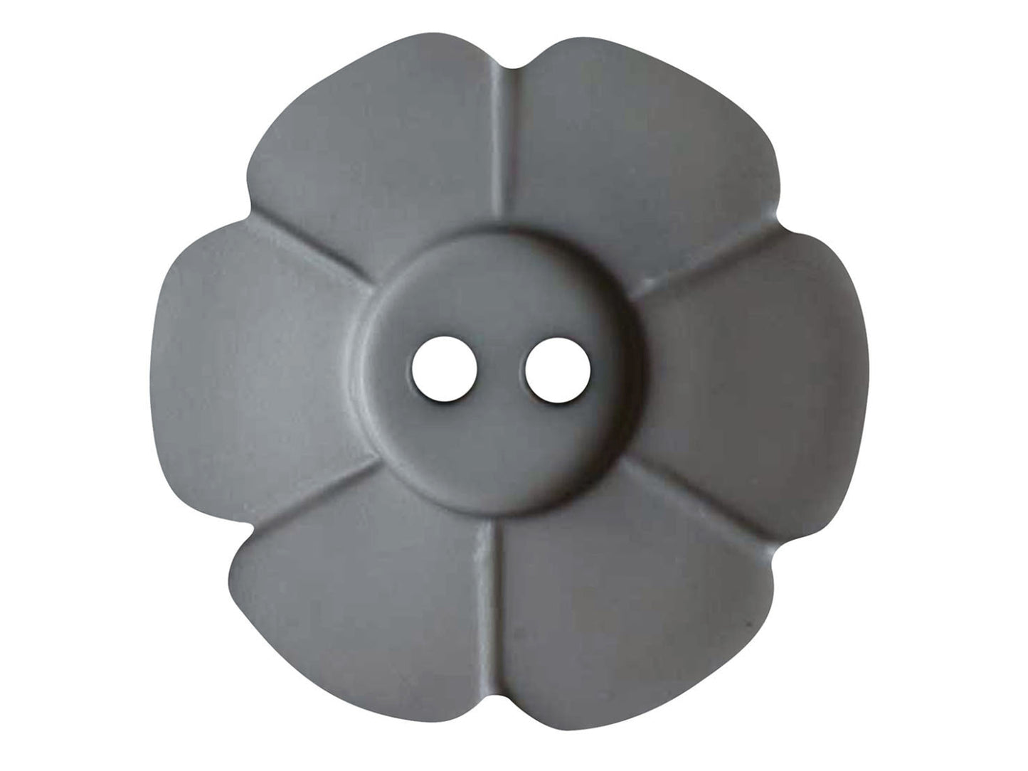 Knopf Blume - 28mm - dunkelgrau