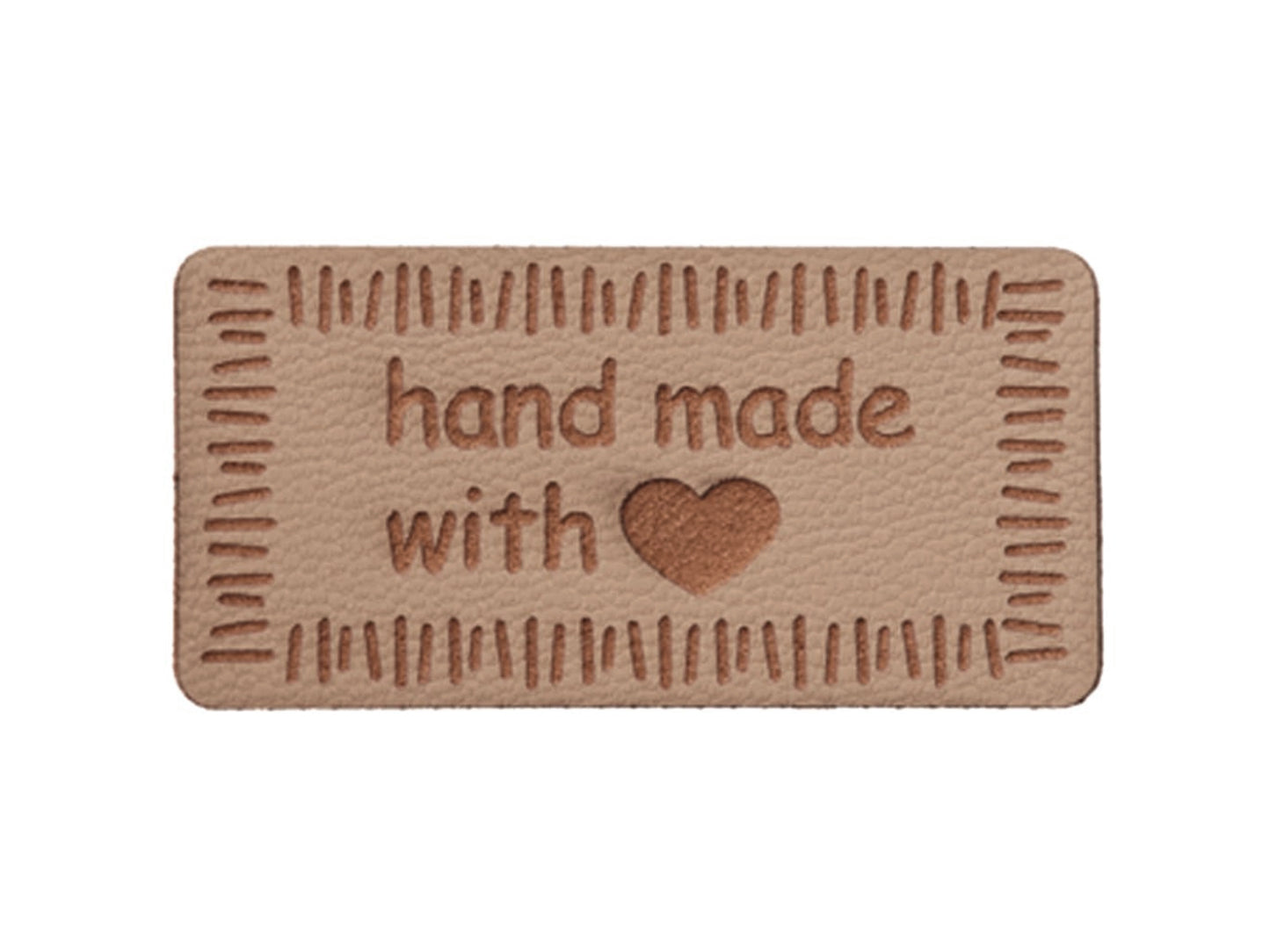 Soft faux leather label - Handmade with ❤ - dark blue