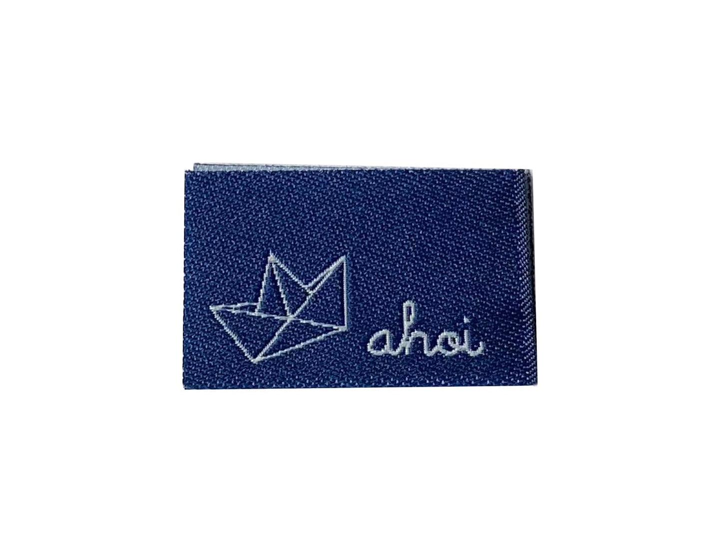 label-webetikett-ahoi-schiff-boot-dunkelblau