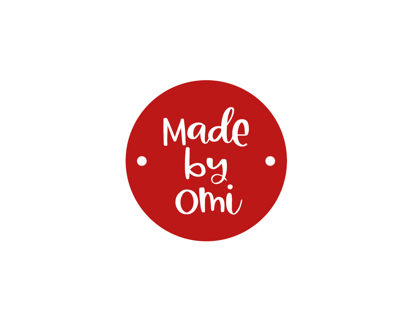 Label zum Annähen - Made by Omi - rot