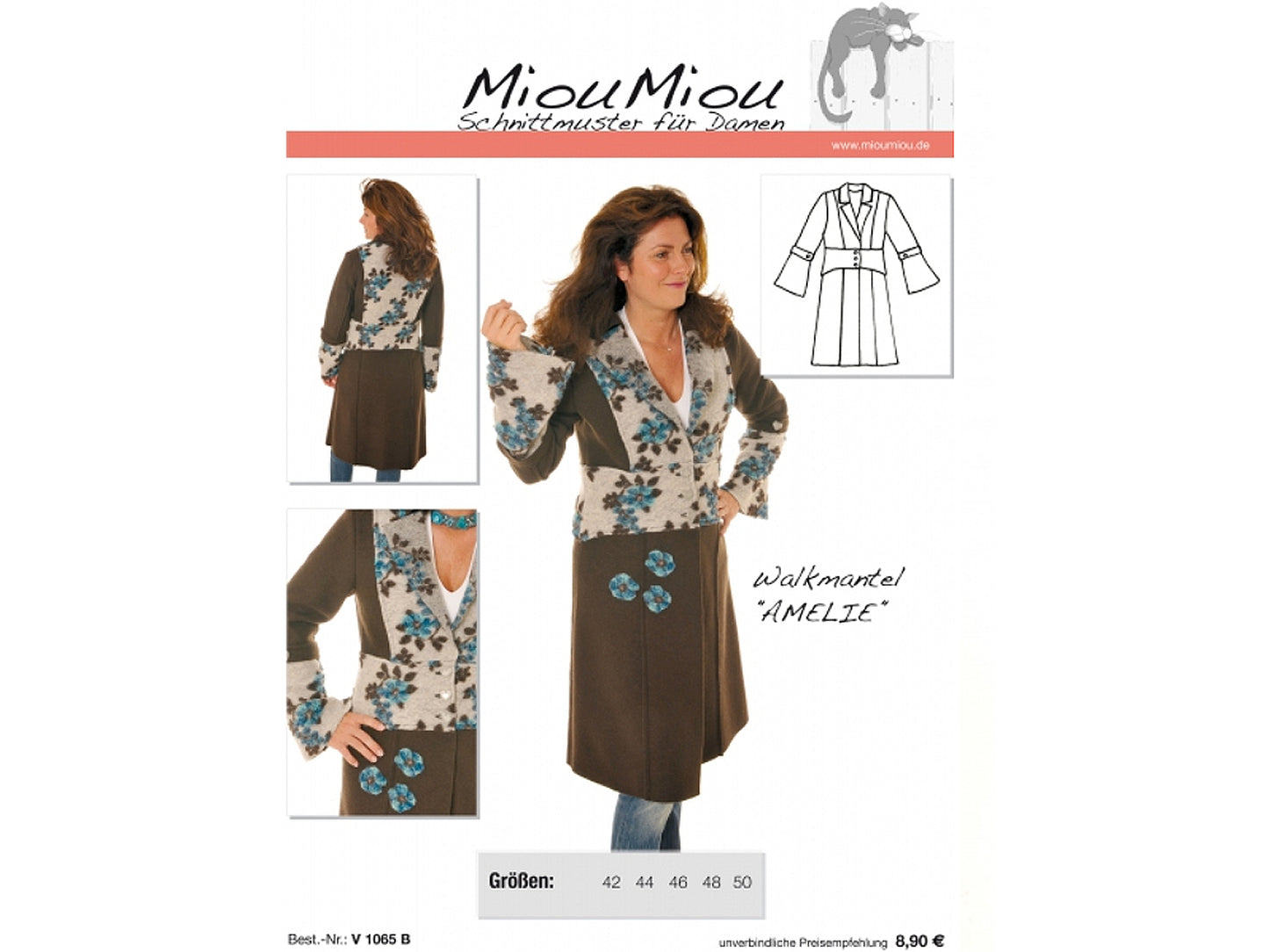 Miou Miou Walkmantel Schnittmuster Amelie - Schnittmuster für Damen mit verspieltem Design und Tulpenärmeln.