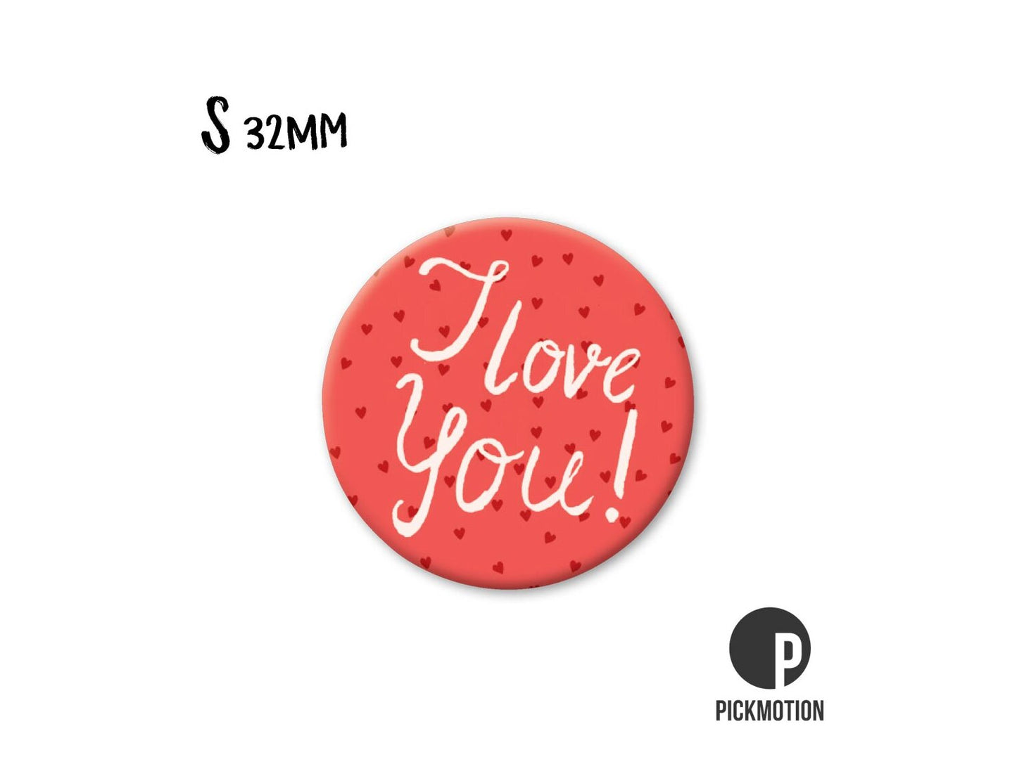 Magnet, Pickmotion - 32 mm - I Love You