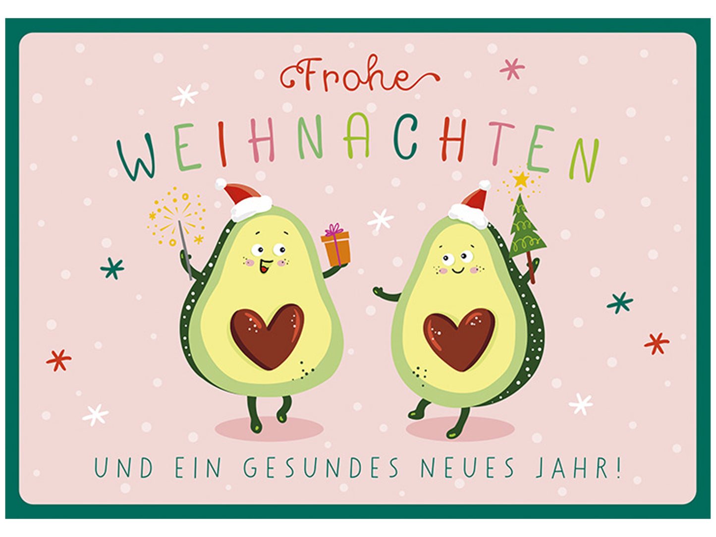 Postcard - Merry Christmas - Avocados
