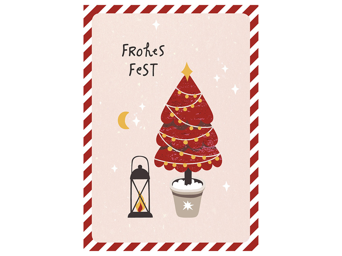 Postcard - Happy Holidays, pink
