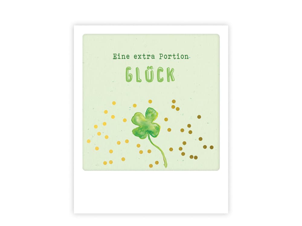 postkarte-polaroid-geschenk-karte-eine-extra-portion-glueck-kleeblatt