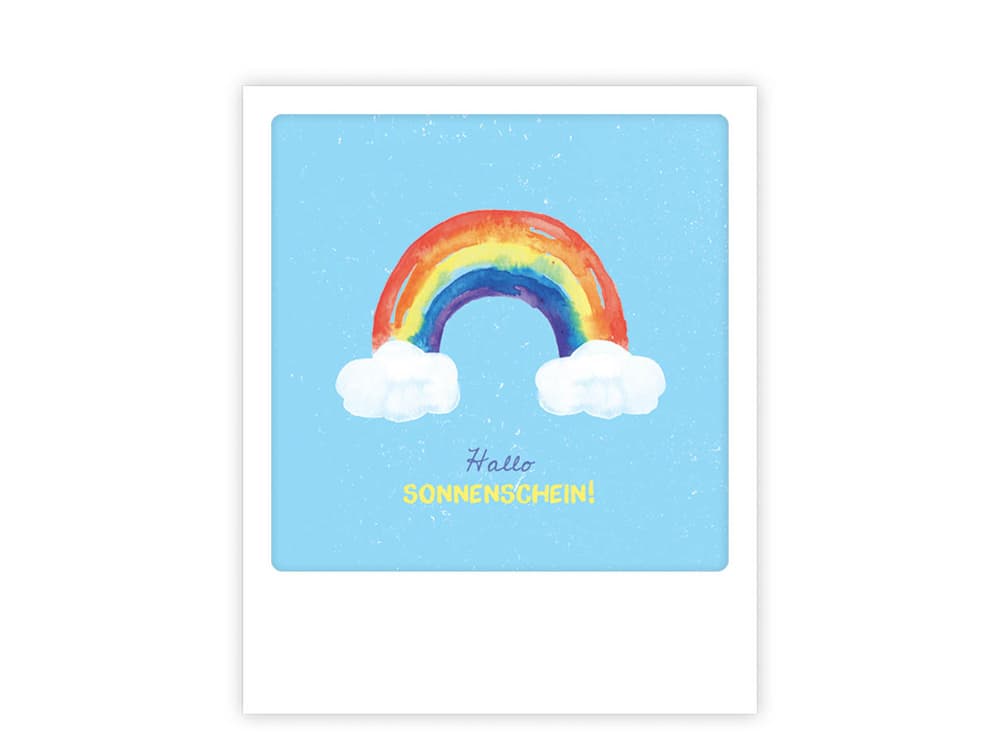 postkarte-polaroid-geschenk-karte-hallo-sonnenschein-regenbogen