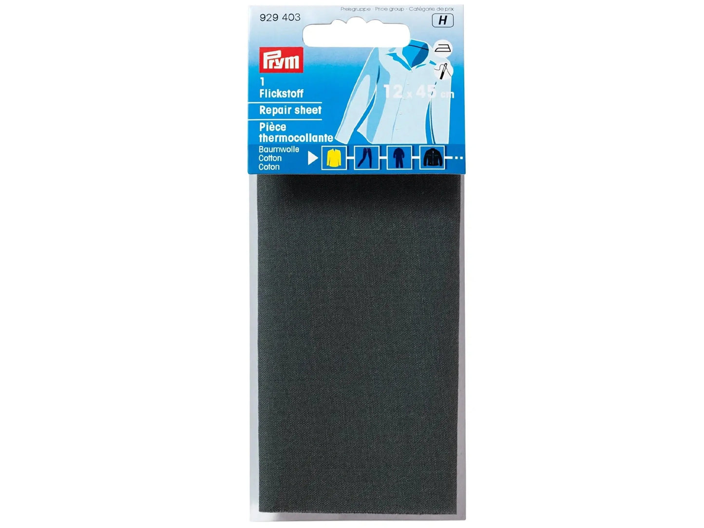 Prym - 1 Flickstoff - Baumwolle 12 x 45 cm - anthrazit
