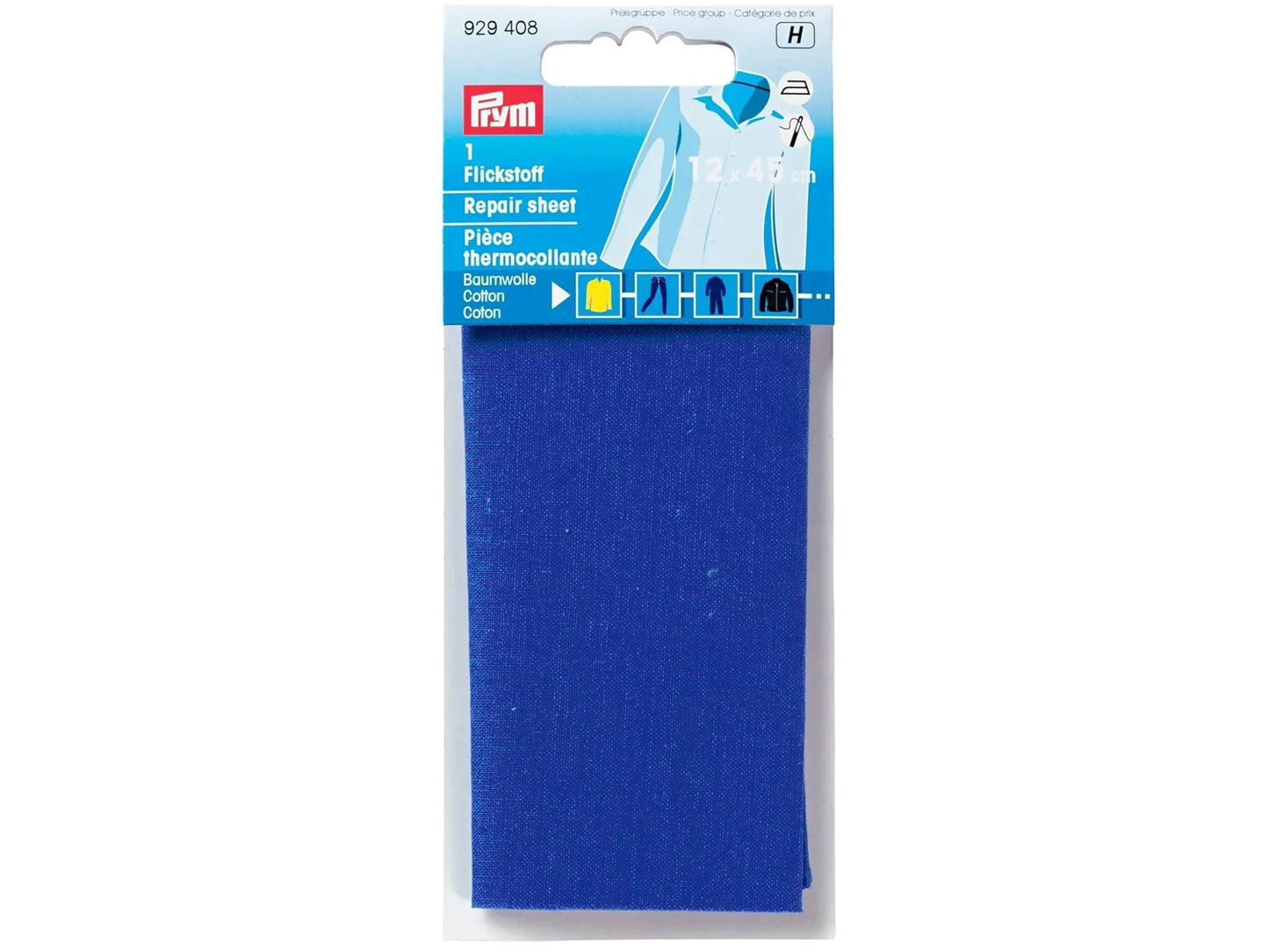 Prym - 1 tissu de raccommodage - coton 12 x 45 cm - bleu moyen