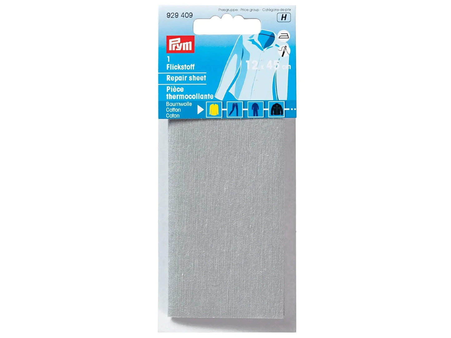 Prym - 1 Flickstoff - Baumwolle 12 x 45 cm - grau