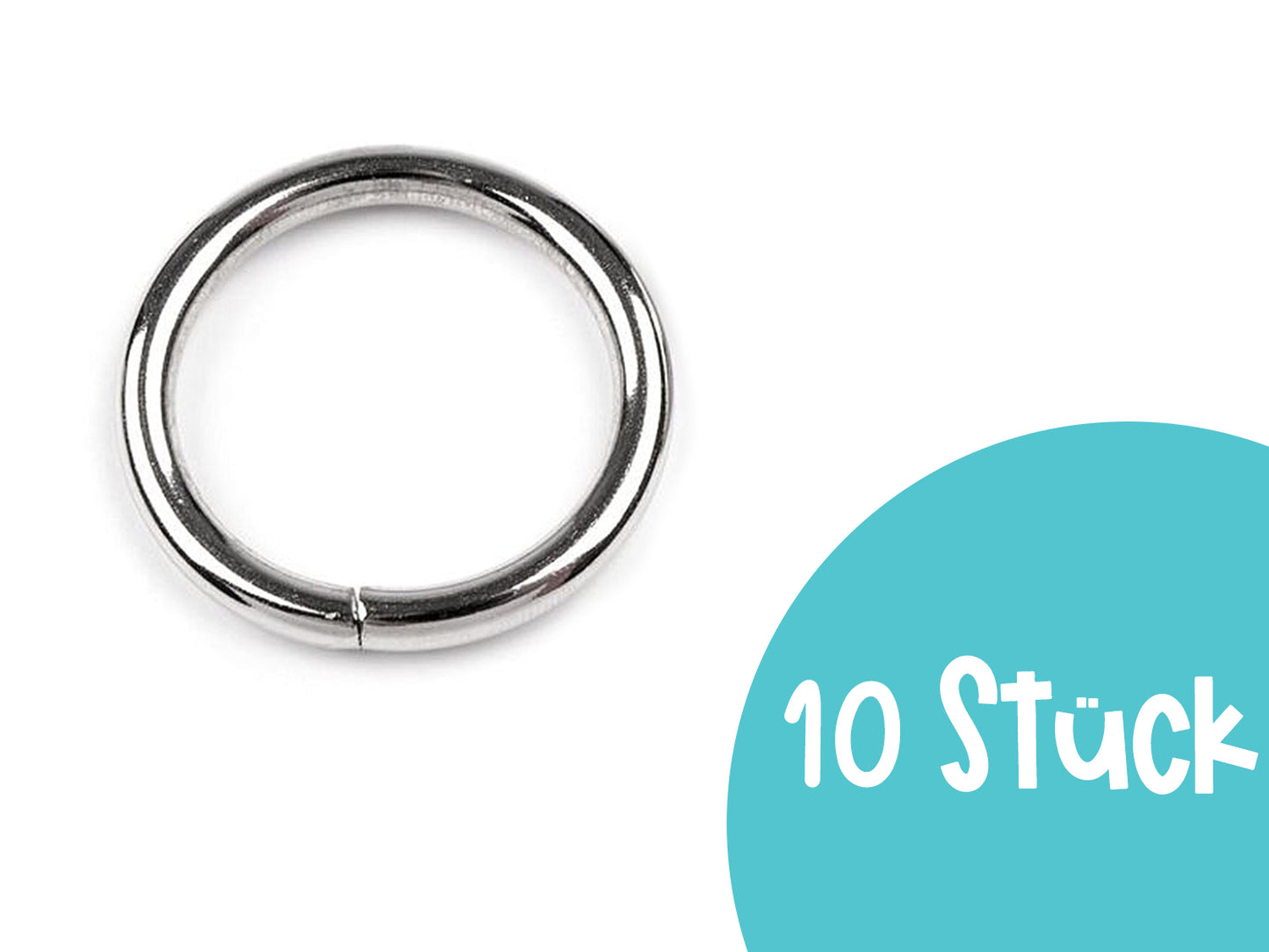 10 pièces - bague 25 mm - argent