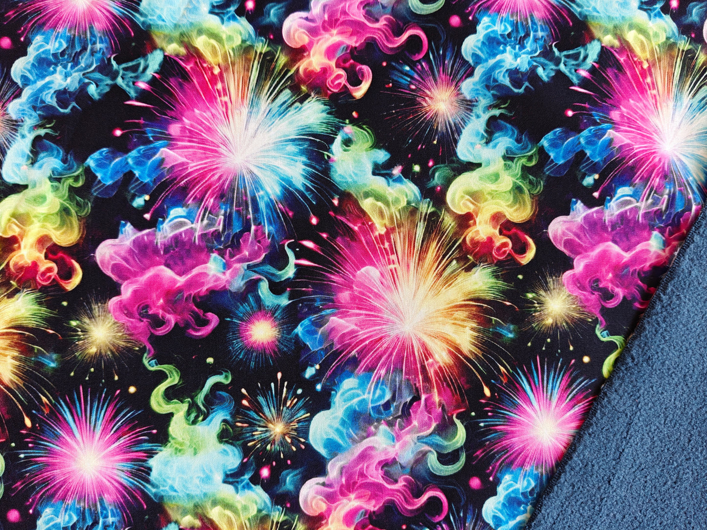 Softshell Stoff - Feuerwerk