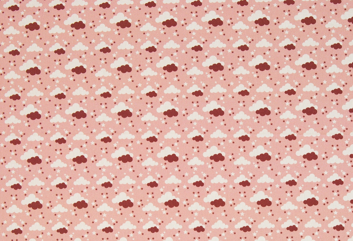 BAUMWOLLE Stoff - Wolken rosa