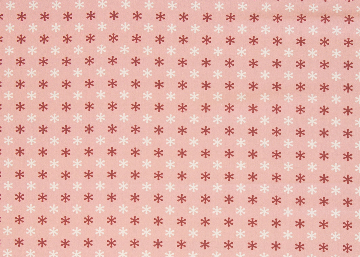 BAUMWOLLE Stoff - Schneeflocken rosa