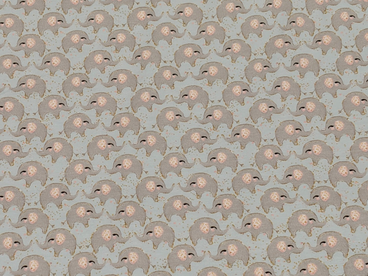 Jersey Stoff - Elefant hellblau