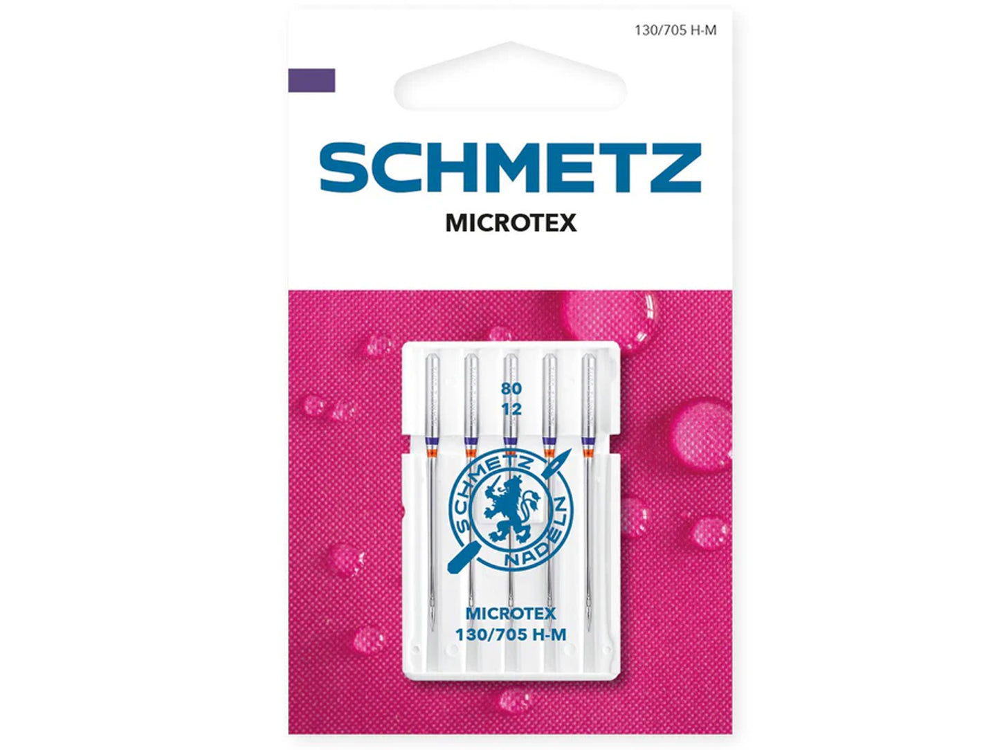Schmetz - 5 aiguilles machine à coudre, aiguille Microtex 130/705 HM - NM 80/12