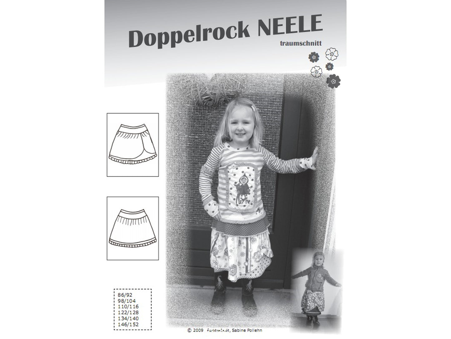 Farbenmix Doppelrock Schnittmuster - Papierschnittmuster für Mädchenrock mit Schnittmustern
