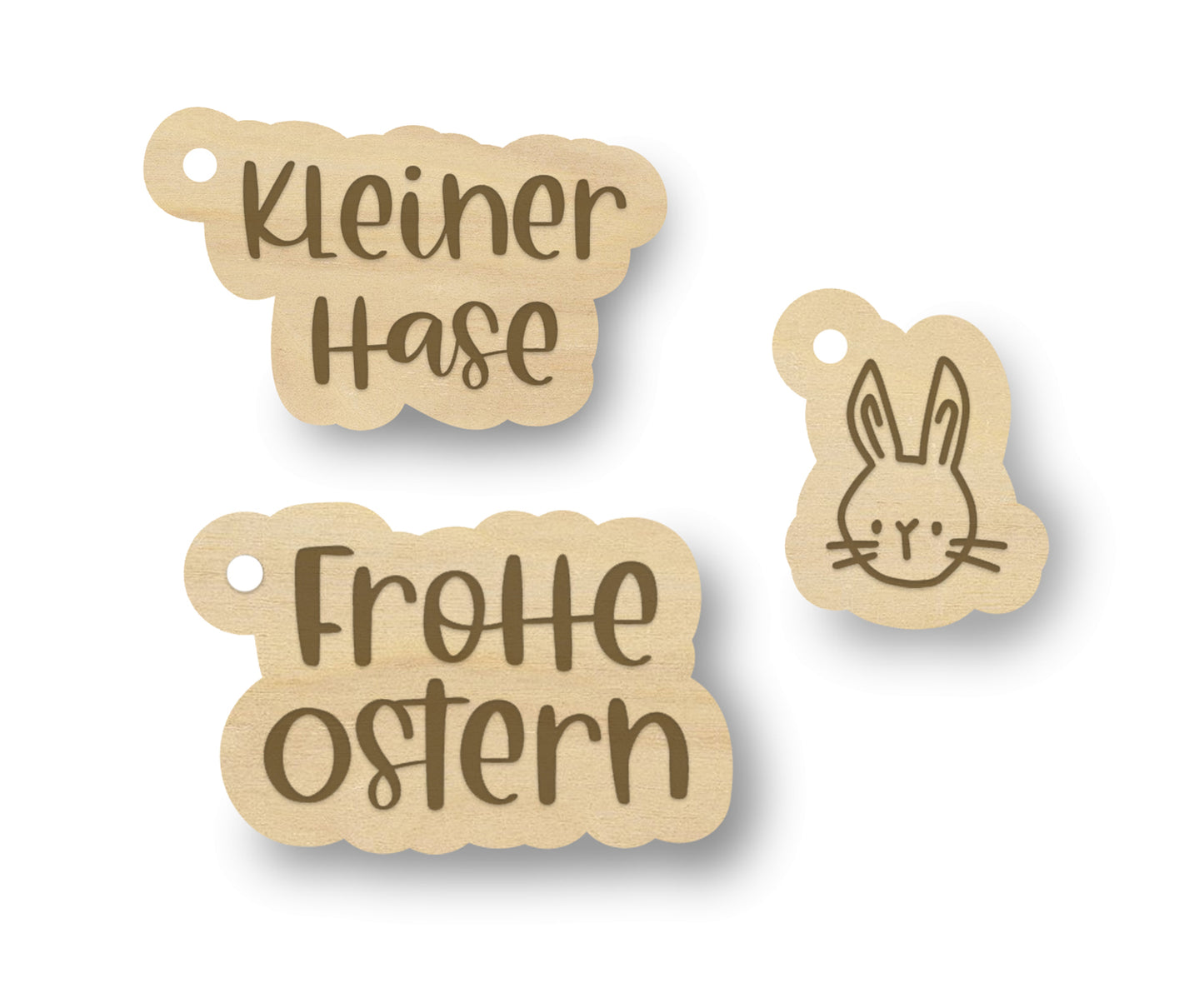 Holz Anhänger Set - Geschenkanhänger - Ostern & Hase