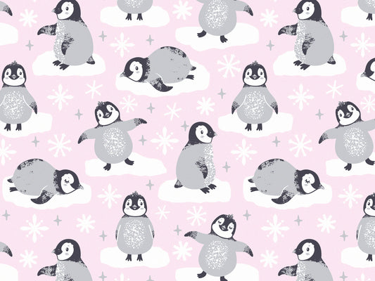 stoff-baumwolle-baumwollstoff-french-terry-sommersweat-sweat-little-snowflake-pinguin-auf-scholle-rosa