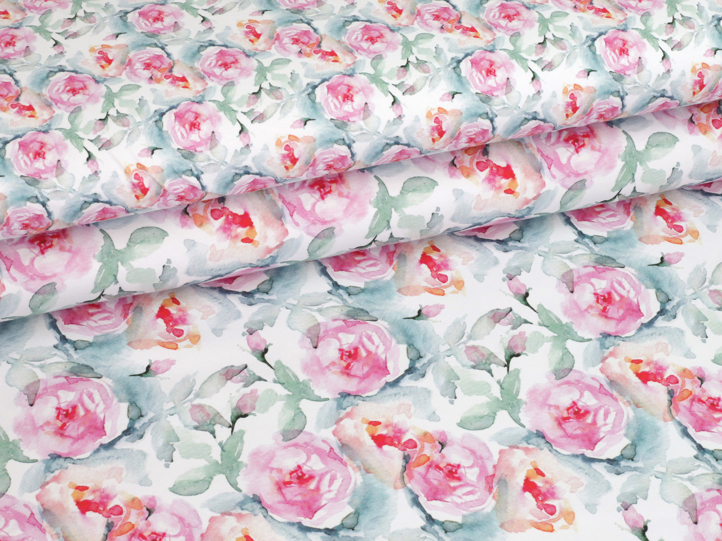 stoff-baumwolle-baumwollstoff-french-terry-sommersweat-sweat-watercolor-roses-englisch-rose-pink-gruen-klein-und-gross