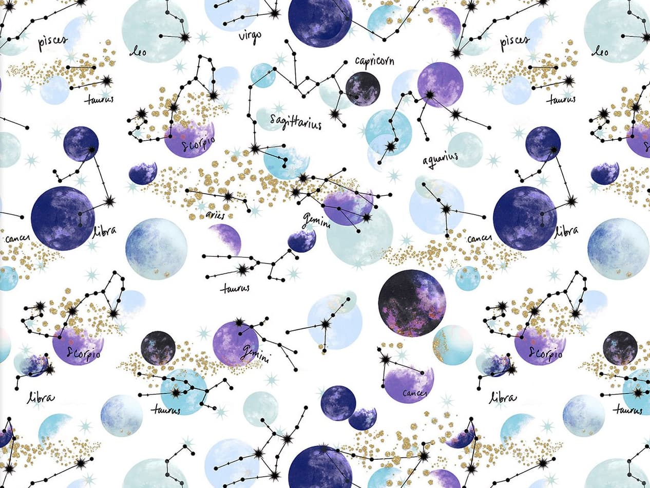 stoff-baumwolle-baumwollstoff-patchwork-3-wishes-magical-galaxy-chart-zodiac-star-signs-astrologie-himmel-planeten